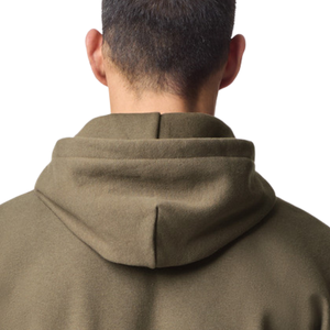 Sweat à capuche unisexe vert olive uni, coupe-vent, avec poche, en molleton doux mélangé coton, manches longues, décontracté, pour l'extérieur, vêtement d'hiver - Product Image 5