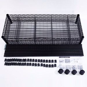 Black 165*90*35 5-Layer Plastic Coated Iron Shelf with 1.5\" Nylon Wheels Shelving Units - Product Image 5