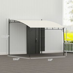 Pergola Gazebo da Esterno 3x3m Color Crema con Telaio in Metallo per Villa, Parco, Portico, Patio, Terrazza, Giardino - Product Image 3