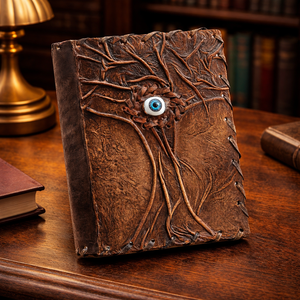 Libro Grimoire de Hocus Pocus, Diario Encuadernado en Cuero Genuino y Bloc de Notas de Oficina, Cuaderno Encuadernado en Espiral Impreso a Mano - Product Image 2