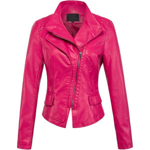 Veste en cuir véritable matelassée slim personnalisée pour femme, tendance pour le printemps et l'automne - Product Image 1