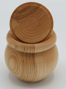 100% Pot de sel en bois de haute qualité avec couvercle Boîte de rangement d'épices de sel en bois d'acacia au design de luxe avec logo de taille personnalisée à bas prix - Product Image 4