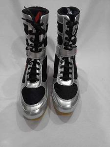 Zapatillas de Boxeo Transpirables de Malla con Cordones, Negras y Plateadas, de Caña Alta, para Entrenamiento, con Precio Económico y Servicio OEM ODM - Product Image 3