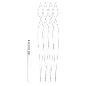 Wholesale Stainless Steel Holder Micro Ring Hair Extension Loop <b>Needle</b> Pulling Wire <b>Threader</b> Barber Accessories Tool Kit - Product Image 1