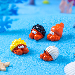 Nouvelle Arrivée Figurine Miniature en Résine Crabe Ermite Décoration DIY Micro-Paysage Océanique Petits Ornements Vie Marine Jardin Féerique - Product Image 5