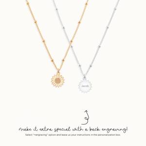 Nuevo Collar con Colgante de Girasol Cristiano, Plata de Ley 925, Chapado en Oro, Joyería Floral Neogótica, Regalo para Mujer, Hecho a Mano - Product Image 5