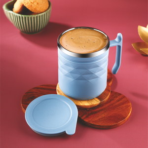 Taza de Café de Acero Inoxidable Aislada con Agarre Exterior Texturizado, Tapa Antiderrames y Asa Cómoda para Té Caliente y Chocolate - Product Image 6