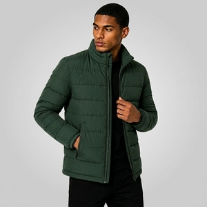 Men's Winter Puffer <b>Jacket</b> Stand Collar Quilted Outerwear Waterproof Breathable Windproof Custom Logo High Street Style 220g - Product Image 5