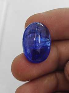 แทนซาไนต์ธรรมชาติทรงรีแบบคาโบชอง สีน้ำเงินเข้ม คุณภาพดีลักซ์ พลอยแท้หายาก สำหรับเครื่องประดับชั้นดี - Product Image 4
