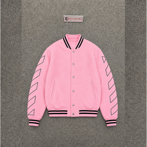 เสื้อแจ็คเก็ตวาร์ซิตี้สีชมพูสำหรับผู้ชาย สวมใส่สบาย ทรงปกติ ใส่ได้ทุกวัน เหมาะสำหรับฤดูหนาว ปกเสื้อพับได้ ติดกระดุมแถวเดียว ให้ความอบอุ่น เป็นมิตรต่อสิ่งแวดล้อม - Product Image 5
