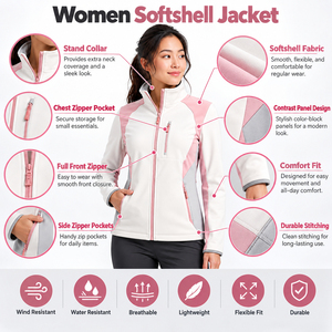 Veste softshell pour femme, confectionnée avec un tissu résistant, un intérieur confortable et une construction flexible pour une utilisation active et quotidienne. - Product Image 6