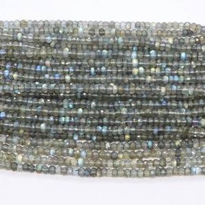 Cuentas facetadas de labradorita natural AAA de 4 mm, cuentas de labradorita azul brillante de 12 pulgadas para joyería - Product Image 2