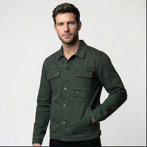 Tamaño totalmente personalizado Producto transpirable Hombres de la más alta calidad Ropa casual Chaquetas de mezclilla Chaqueta de mezclilla transpirable para hombres - Product Image 1
