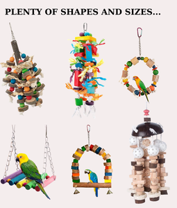 Juguetes de Madera Coloridos para Loros con Bloques de Cuerda, Formas y Luces - Diseño Modular Moderno y Ecológico para Aves, Hecho en Vietnam - Product Image 1