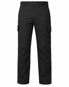 Mens <b>Black</b> Cotton Cargo <b>Work</b> <b>Pants</b> Durable Summer/Winter Utility Trousers with Side Pockets - Product Image 2
