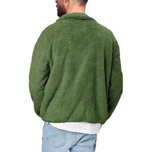 Men's Black <b>Fleece</b> <b>Jacket</b> Stand Collar Zipper Closure Casual Winter Wear 100% Wool Breathable Cotton <b>Lining</b> Regular Fit - Product Image 3