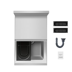 Contenitore per Ghiaccio in Acciaio Inox da 28 L per Cucine Commerciali, con Coperchio Scorrevole 12 X 19 X 37 e Portabottiglie Regolabili - Product Image 1
