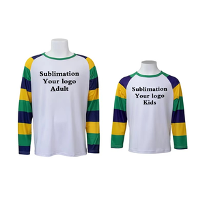 NOUVEAU T-shirt à manches longues rayé pour adultes et enfants, sublimation carnaval, t-shirt à manches longues raglan Mardi Gras - Product Image 3