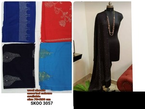 Wholesale High Quality Solid Color Spring Winter Retro <b>Wool</b> Crinkle Scarf Hijabs Women Muslim Bows Breathable Long <b>Shawl</b> 2021 - Product Image 3