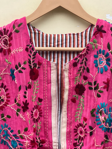 Chaqueta Reversible de Algodón Acolchado Kantha con Estampado Floral Indio Digital para Mujer, Otoño-Invierno, Ecológica, Transpirable y Antiarrugas - Product Image 4