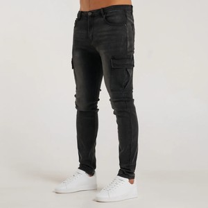 Jeans slim vintage déchirés de haute qualité pour hommes, pantalon bleu pour hommes, jeans en denim délavé - Product Image 1