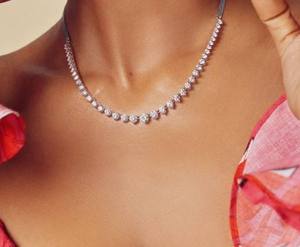 Collar de Diamantes Vintage de Oro Sólido de 14K, Corte Brillante, Diamante Sintético Cultivado en Laboratorio, Color D, Certificado IGI, Estilo Clásico, Regalo de Compromiso - Product Image 3