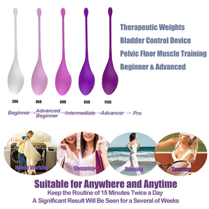 Ensemble de boules de Kegel en silicone de qualité alimentaire, 5 tailles, lestées, pour l'entraînement du plancher pelvien et la récupération post-partum, vente en gros OEM - Product Image 5