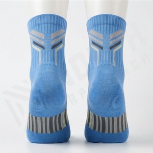 Blue Crew <b>Socks</b> Breathable Polyester Spandex <b>Running</b> Athletic Solid Color Adults Summer Knitted Sport <b>Socks</b> - Product Image 2