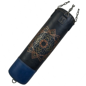 Sac de frappe en cuir avec motif Mandala, base bleue, écologique, léger, unisexe, pour adultes - Product Image 4