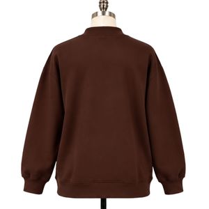 <b>Womens</b> Espresso Brown Oversized <b>Sweatshirt</b> <b>White</b> Strong Girl Graphic Print Crew Neck Long Sleeve Casual Streetwear Pullover Top - Product Image 2