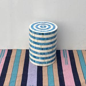 Table à tiroirs en os incrusté de la marque ILAHI, design moderne, détails en agate, rangement à trois niveaux, meuble portable pour la maison - Product Image 2