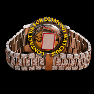 Montre homme chronographe personnalisée de haute qualité avec cadran carré, deux tons, diamants Moissanite, classique, en acier inoxydable - Product Image 4