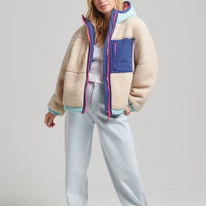 Hot Sale <b>Long</b> Sleeve Hooded Collar Women Sherpa Fleece <b>Jacket</b> Premium Quality Stylish Designed Soft Fur Made Knitted Breathable - Product Image 5