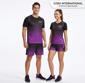 Ensemble de jogging léger pour homme en polyester 100% respirant, noir et vert, avec sublimation dégradée - T-shirt et short pour l'été - Product Image 1