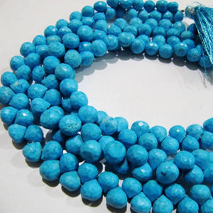 Perles de magnésite turquoise bleue naturelle, forme d'oignon, briolette, 7 à 9 mm, brin de 8,5 pouces de long - Product Image 6