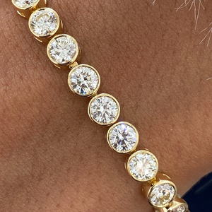 Genuine IGI Certified Lab Diamond Link Bracelet <b>Solid</b> 14K <b>Gold</b> Elegant Round Cut Stones Yellow White Rose Finish - Product Image 6
