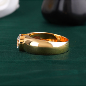 2.05 CT Lab Grown Diamond <b>Mens</b> Solitaire <b>Ring</b> 14K Solid Yellow Gold with White Gold Prong Setting VVS-VS DEF Wedding Band - Product Image 2