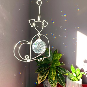 Dog Shape Wire And Crystal Hanging Sun Catcher For Home Garden <b>Window</b> Decor Cute Pet Design <b>Light</b> Catching Decorative Gift Item - Product Image 6