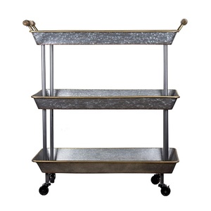 Lujo galvanizado Metal té vino comida Catering bebidas servir carrito de barra para Hotel restaurante fiesta de boda - Product Image 2