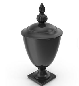 Luxury Traditional Brass Urn <b>Matte</b> Black <b>Lacquer</b> Round Cover Vase Floral Engraved Decorative Jar 4-5L Capacity for Home Decor - Product Image 2