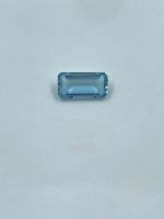 Batu Permata Aquamarine Biru Langit Transparan Alami Bentuk Persegi Panjang 5x10mm, Batu Tengah Cincin, Dari Pemasok India dengan Harga Grosir
