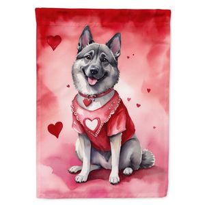 ธงสวนวันวาเลนไทน์นอร์เวย์ Elkhound ธงตกแต่งกล่องจดหมายหลากสีสำหรับลานงานศิลปะลานบ้านเตียงดอกไม้ขนาดเล็ก - Product Image 1