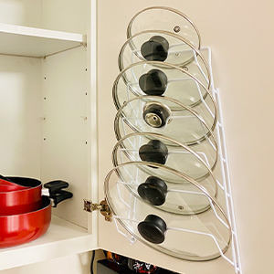 Étagère de rangement murale professionnelle en fer à double niveau multifonctionnelle pour cuisine, support durable pour armoire et organisateur d'étagères - Product Image 2
