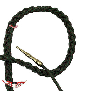 Cordon de parade tressé en nylon vert, aiguillette dorée, cordon d'épaule français avec embout doré pour aiguillette - Product Image 5