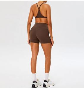 Ensemble de sport sans couture personnalisé pour femmes : soutien-gorge et short de yoga, tenue de fitness - Product Image 1
