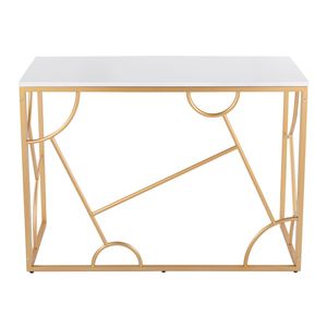 Escritorio contemporáneo Constellation en metal dorado y madera blanca - Product Image 4