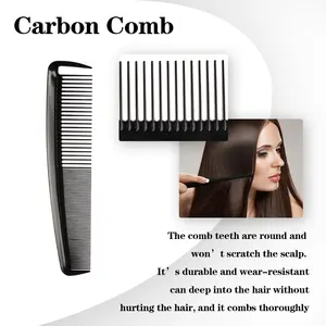 Berber özel kesme saç kuaför isı direnci karbon Fiber tarak ile Logo