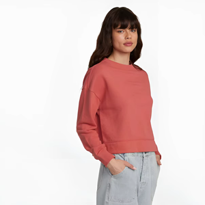 Sudadera OEM personalizada para mujer, cuello redondo, algodón/fibra de bambú, lavado ácido, teñido anudado, bordado, cristal, jersey corto, estilo urbano, otoño - Product Image 6