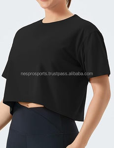 Camiseta de jersey teñida de estilo casual para mujer, holgada, corta, de manga corta, para verano, estilo urbano - Product Image 5