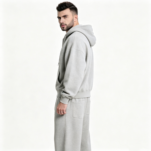 Conjunto Deportivo Informal para Hombre, Sudadera con Capucha de Felpa 100% Algodón, Pantalones Deportivos con Puños, Transpirable, Corte Regular para Gimnasio - Product Image 6